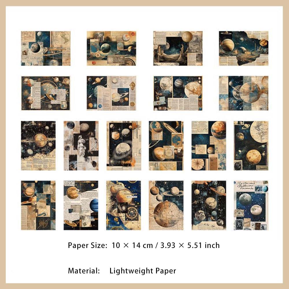 20 Sheets Vintage Scrapbook Paper MJXL