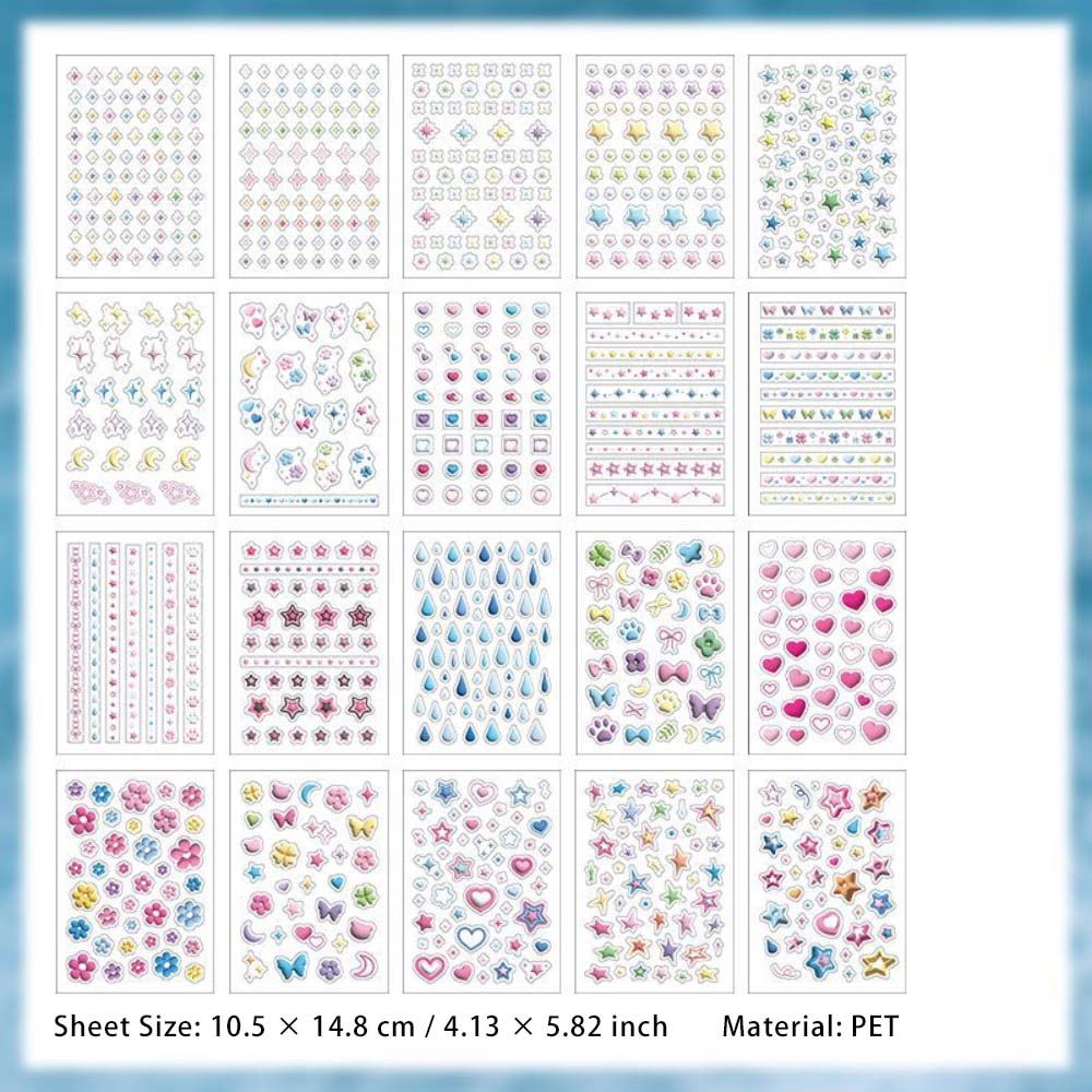 20 Sheet Cute Symbol PET Stickers Book XGDD