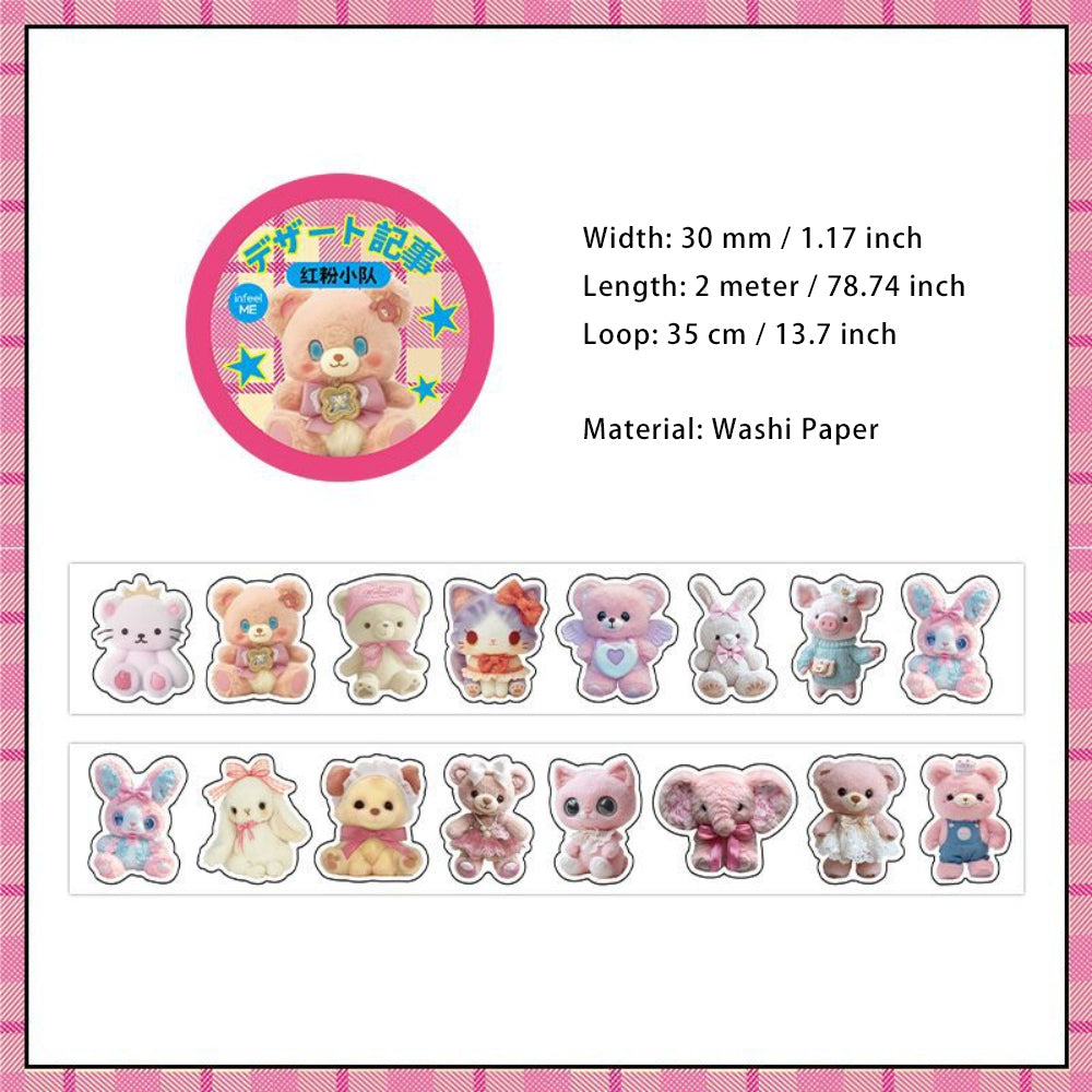 1 Roll Diecut Bear Washi Stickers Tape WOLY