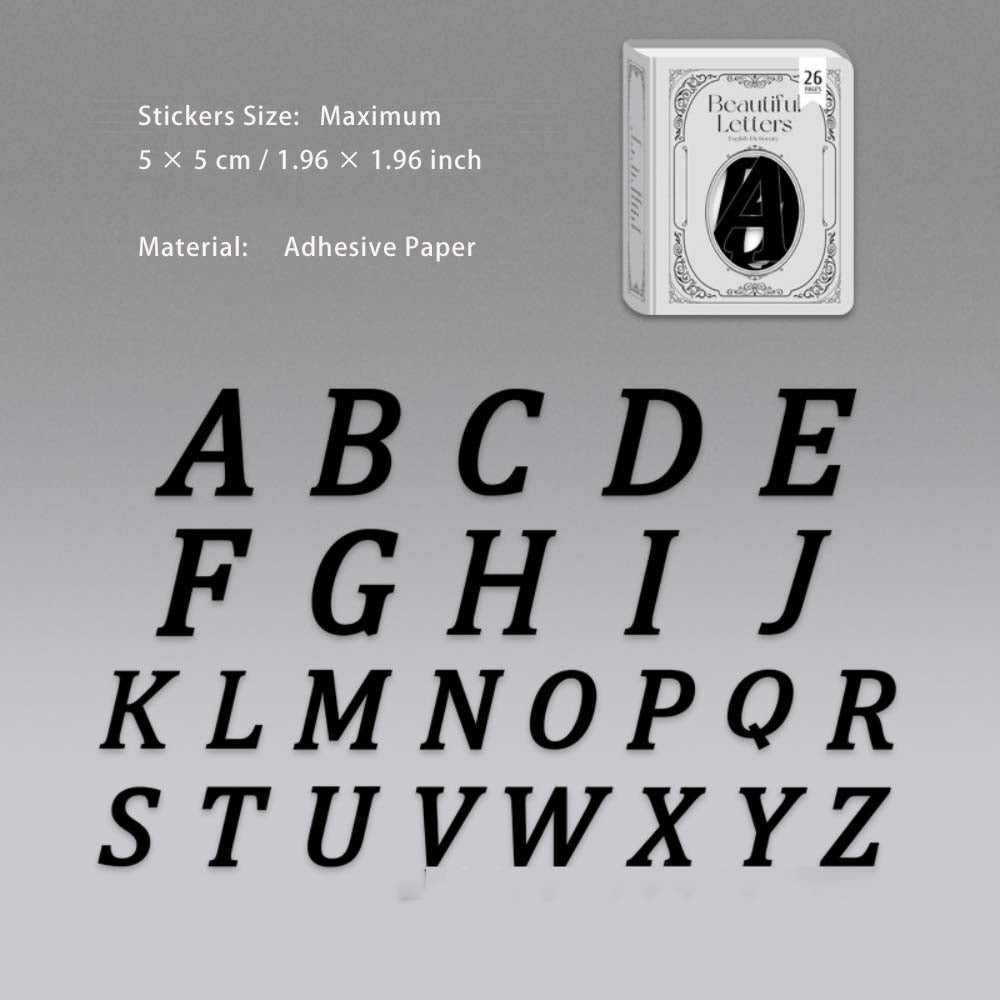 26 Pcs Black Alphabet Stickers YWZD