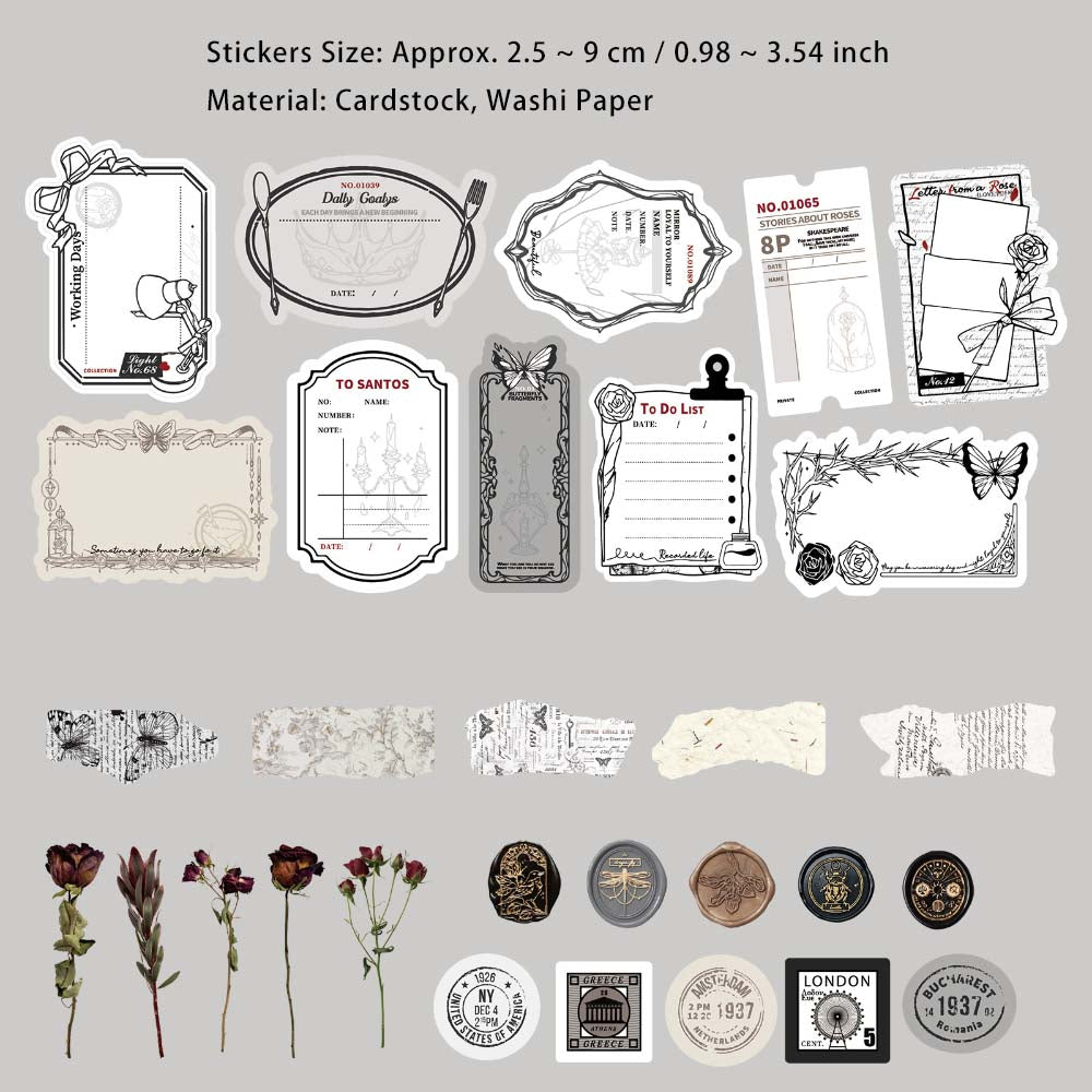 30 Pcs Notepad and Washi Stickers Kit DMFS