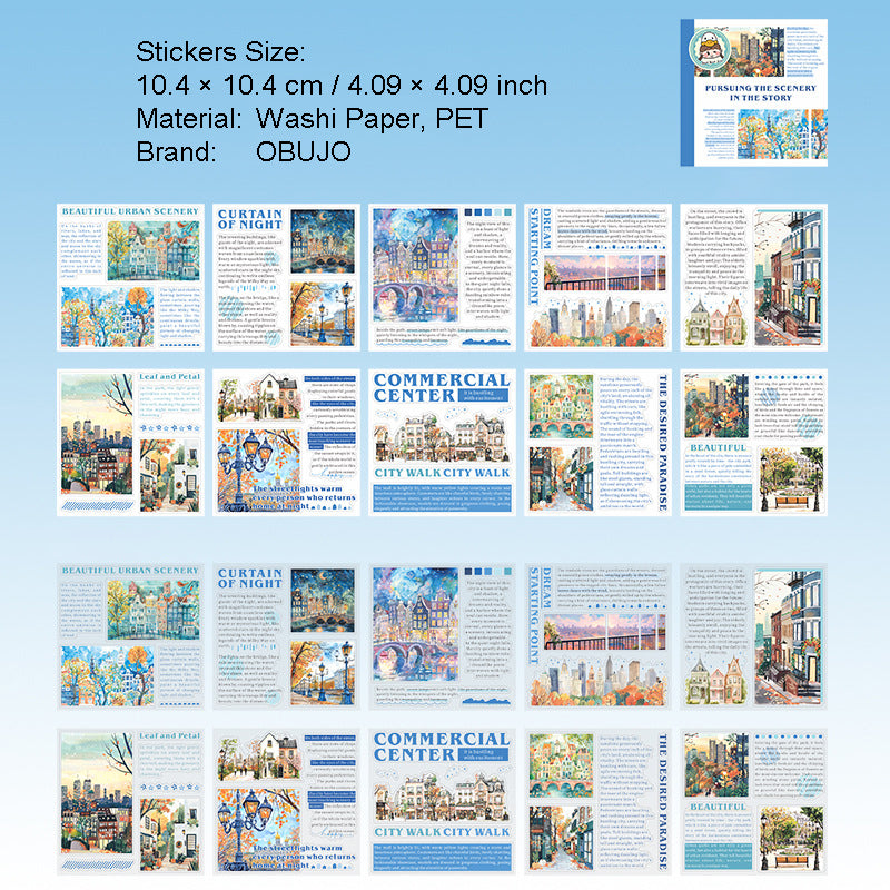 20 Sheets Country Landscape Stickers Book ZXGSLJS