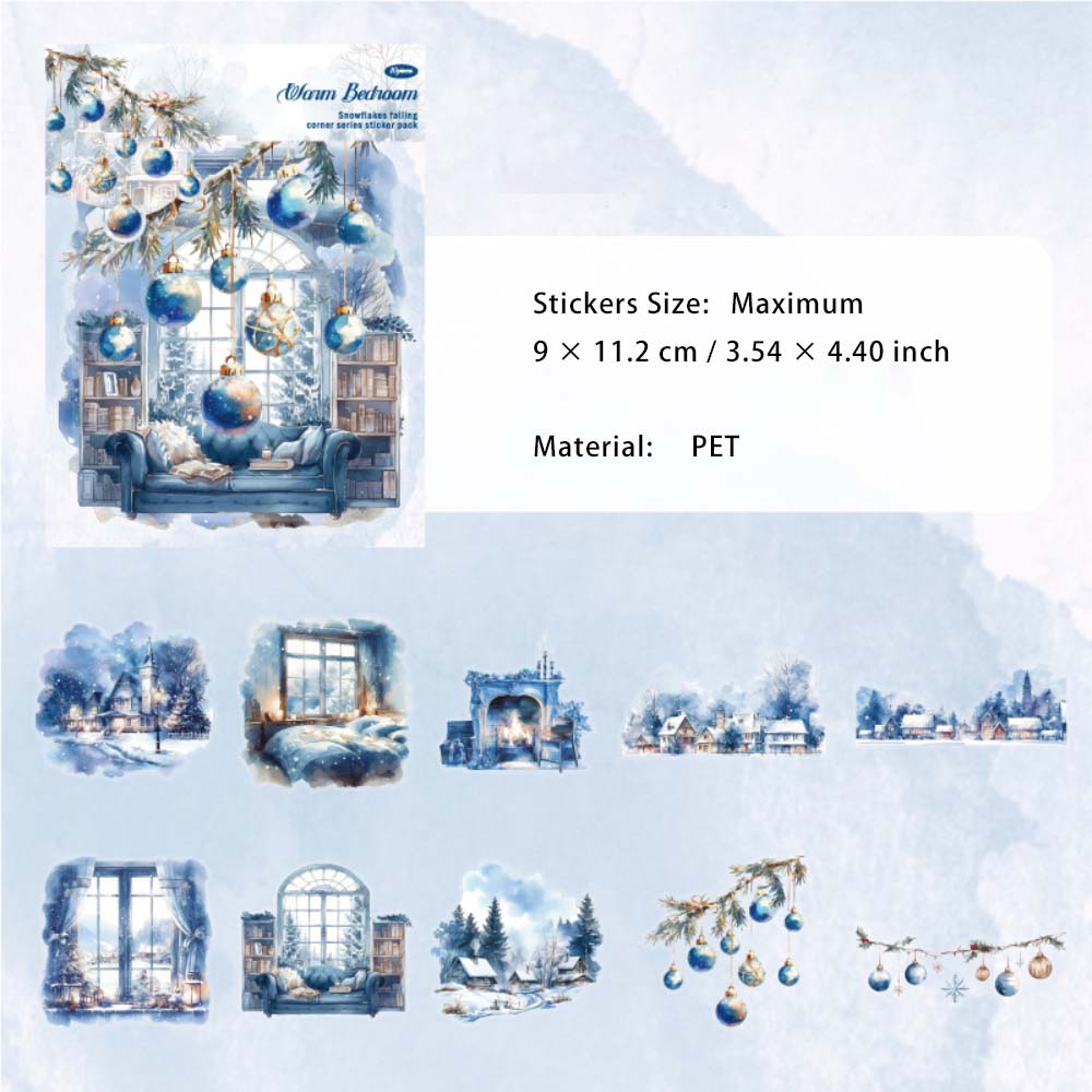 20 Pcs Winter House Window PET Stickers XHPLJL