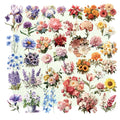 44PCS vintage flower vellum scrapbook stickers