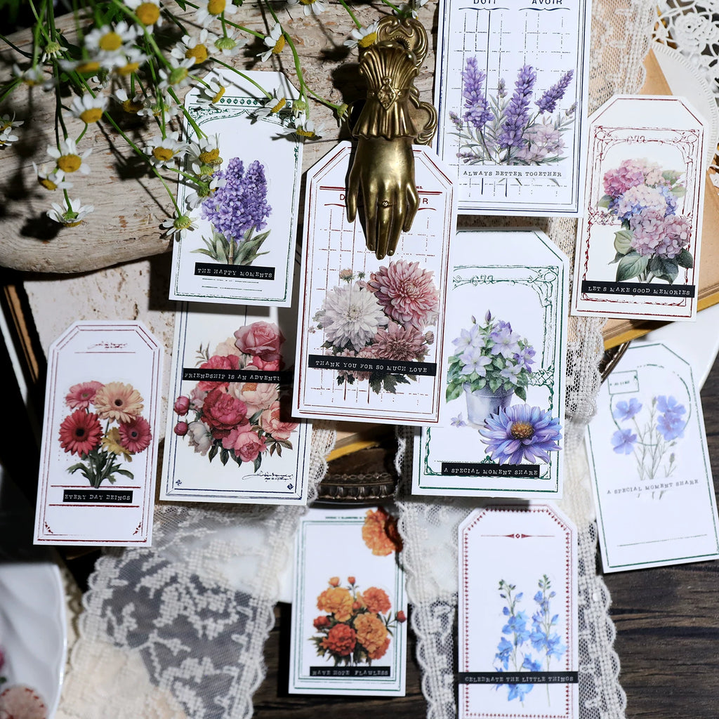 Botanical bouquet self adhesive vellum journaling stickers