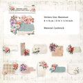 20 Pcs Vintage Floral Cardstock Stickers FGHYBQ