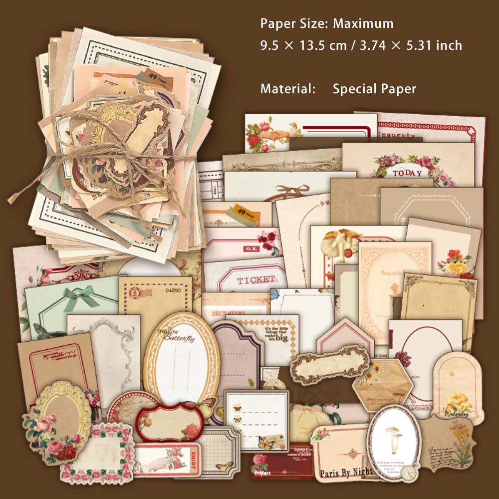 100 Pcs Vintage Junk Journal Paper YJSX