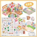 3 Sheets Creative 3D Effect Amusement Park PET Stickers CHYLY