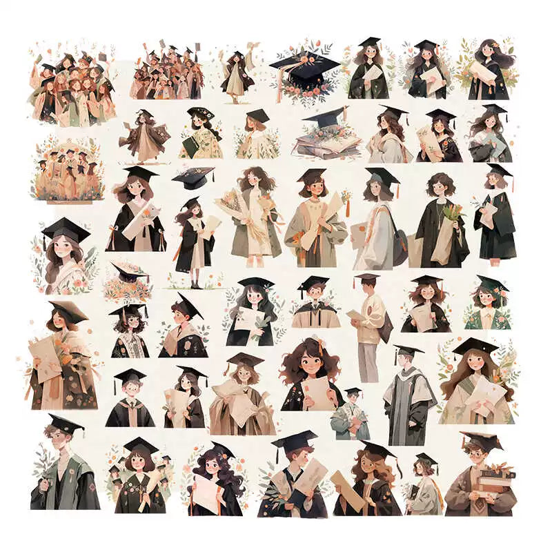 45PCS graduation vellum scrapbook stickers