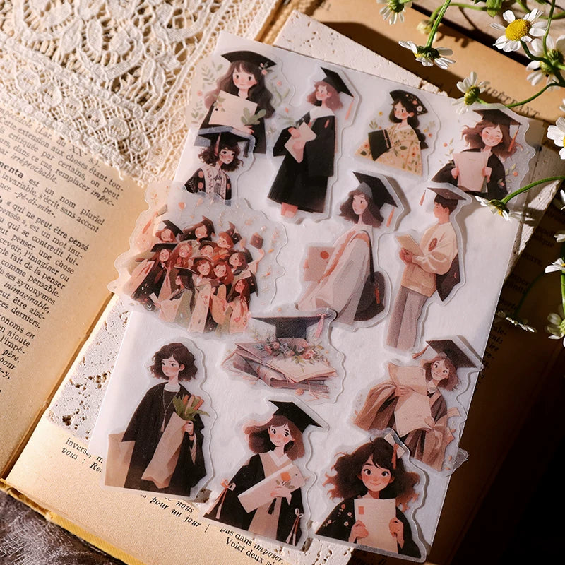 Graduation celebration self adhesive vellum stickers