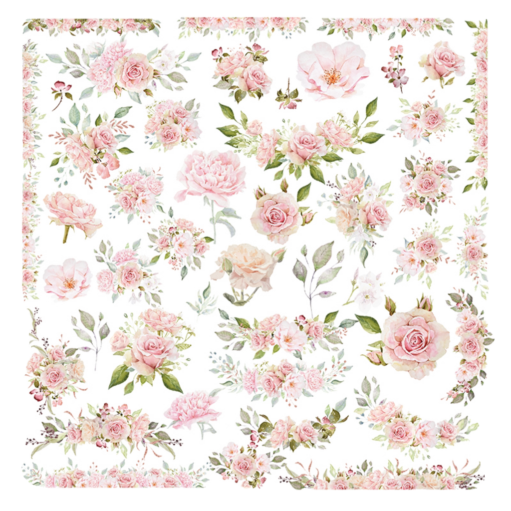 45PCS pink rose vellum scrapbook stickers