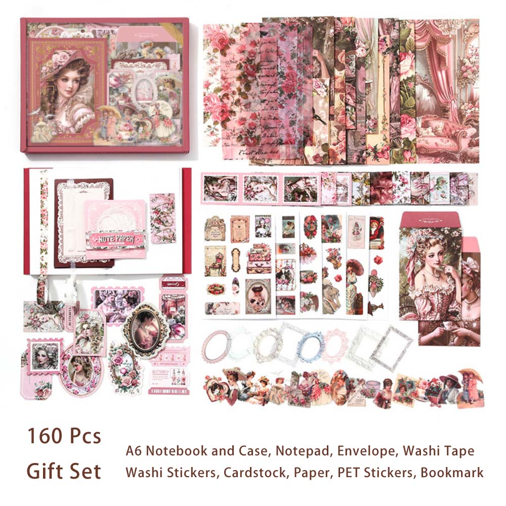 140 Pcs Vintage Junk Journal Supplies Gift Set FGNJ