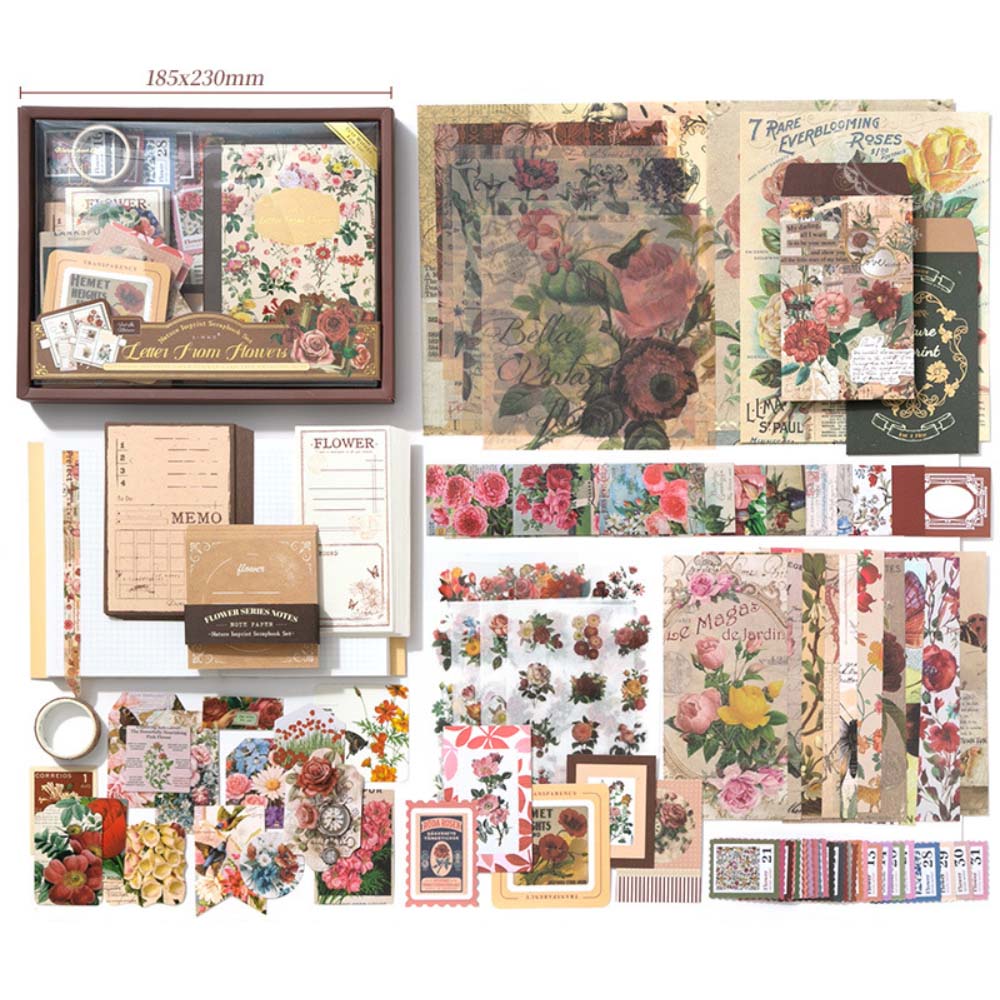 153 Pcs Botanical Junk Journal Supplies Gift Set ZRYJ
