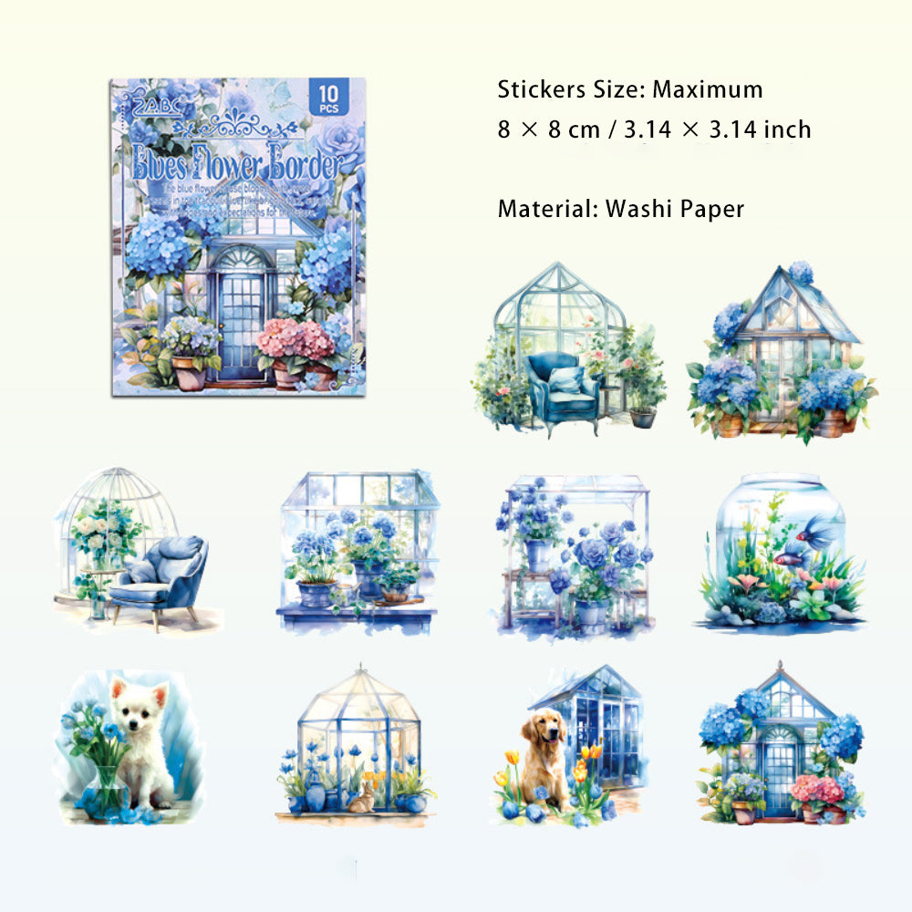 10 Sheets Flower Shop PET Stickers SZHJ