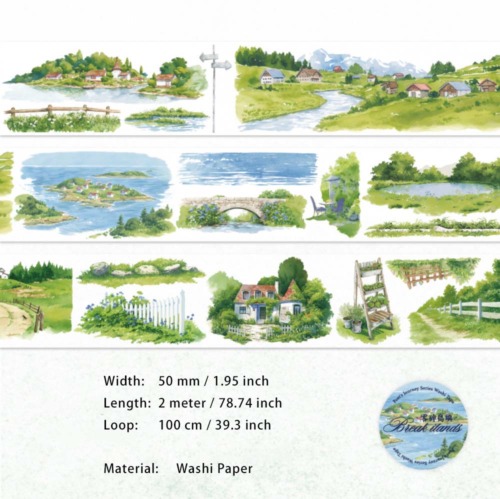 1 Roll Natuere Landscape Washi Tape SRDLT