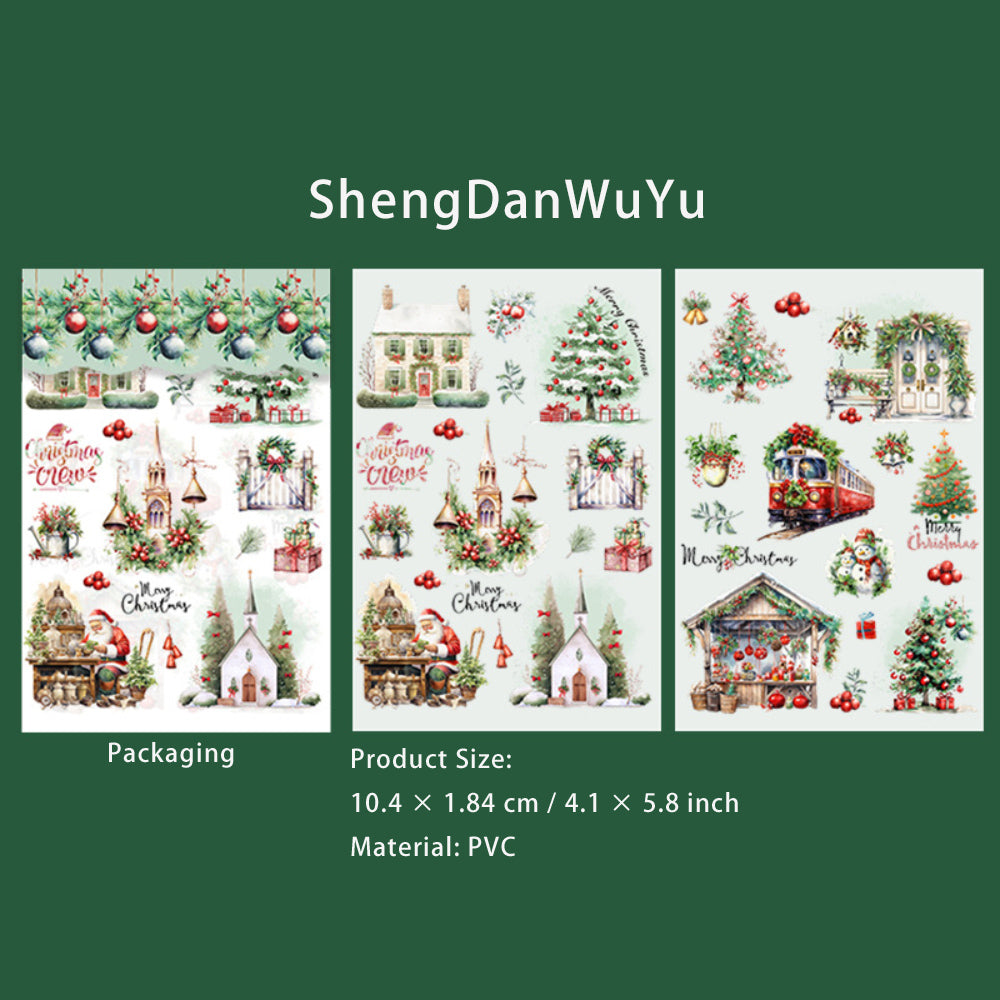 2 Sheets Christmas PVC Transfer Stickers SDPD