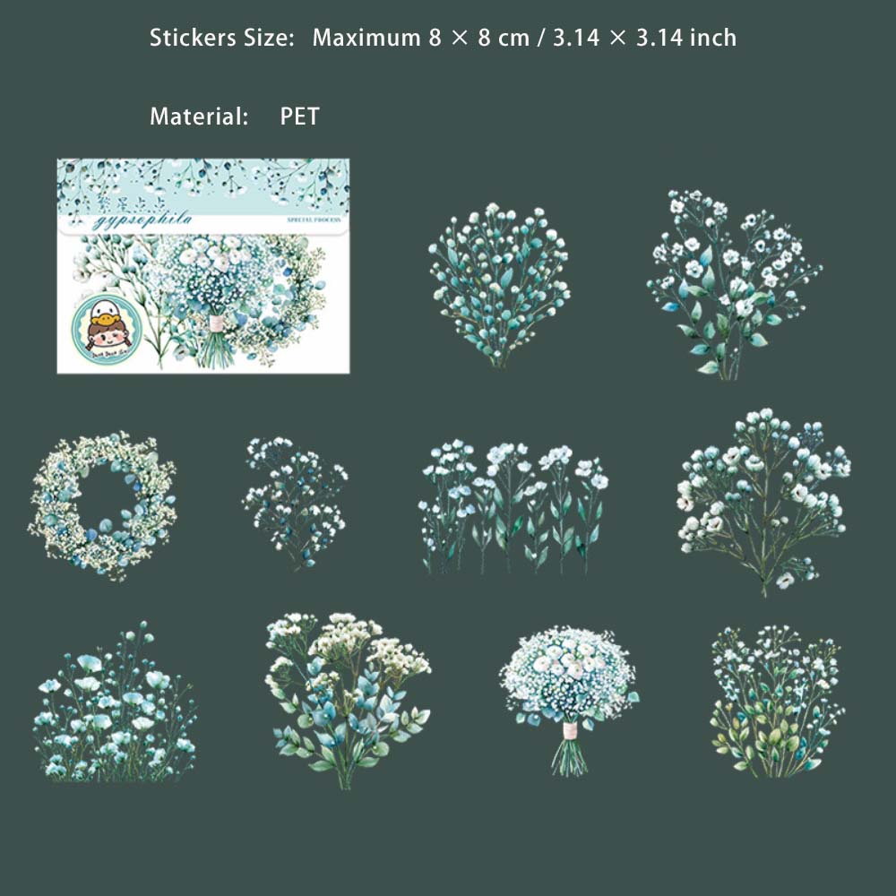 10 Pcs Weeding Bouquet PET Stickers FXDD