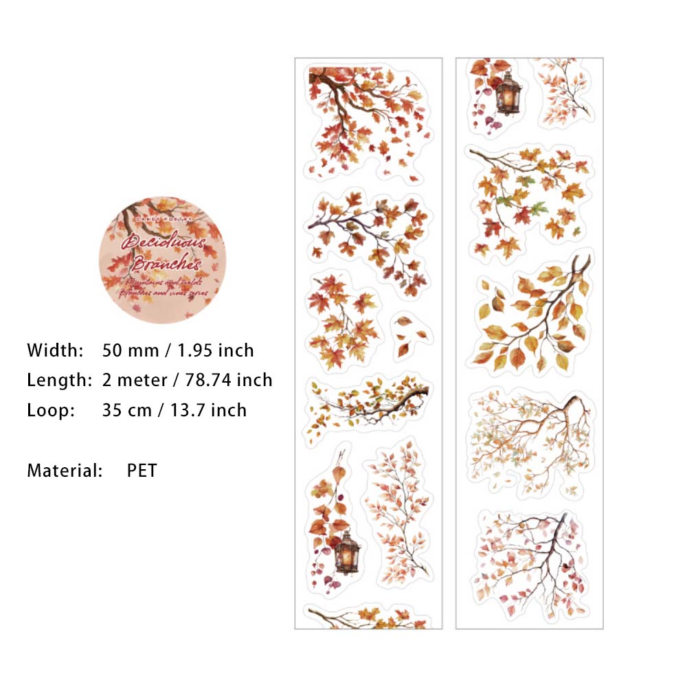 1 Roll Flower Vine Pre-cut PET Stickers Tape SYZM