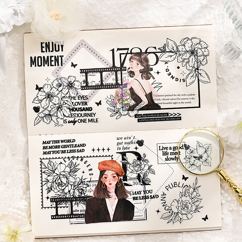 6 Roll Words Flower PET Tapes Set GTHP