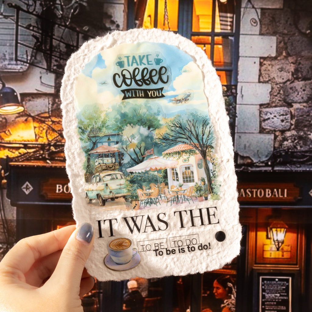 25 Pcs Coffee Theme PET Stickers XHKFG