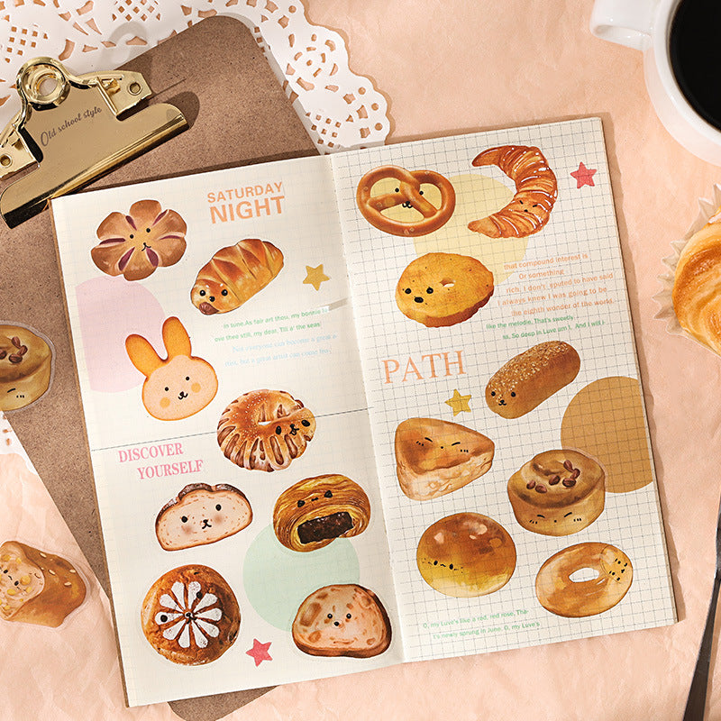 40 Pcs Bread PET Stickers JMWD