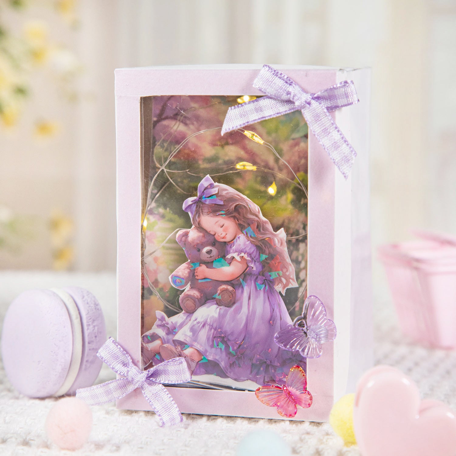 15 Pcs Glitter Bow Girl PET Stickers HDJNH