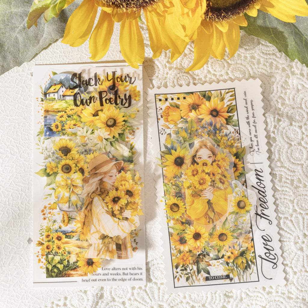 30 Pcs Sunflower Theme PET Stickers ZGZL