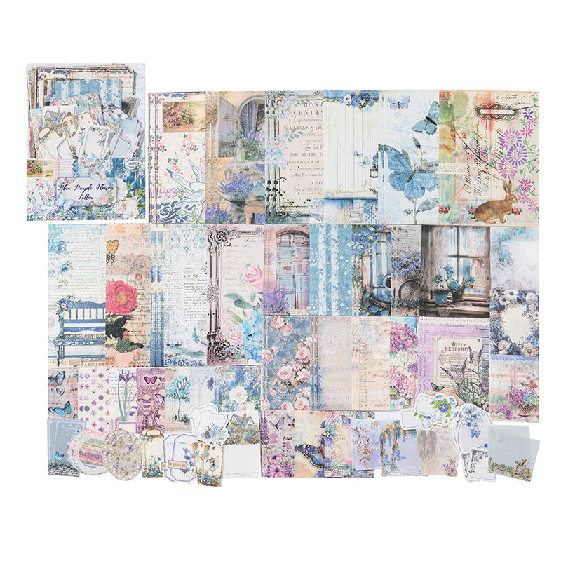 100PCS Vintage Garden Floral Journal Paper VMP18