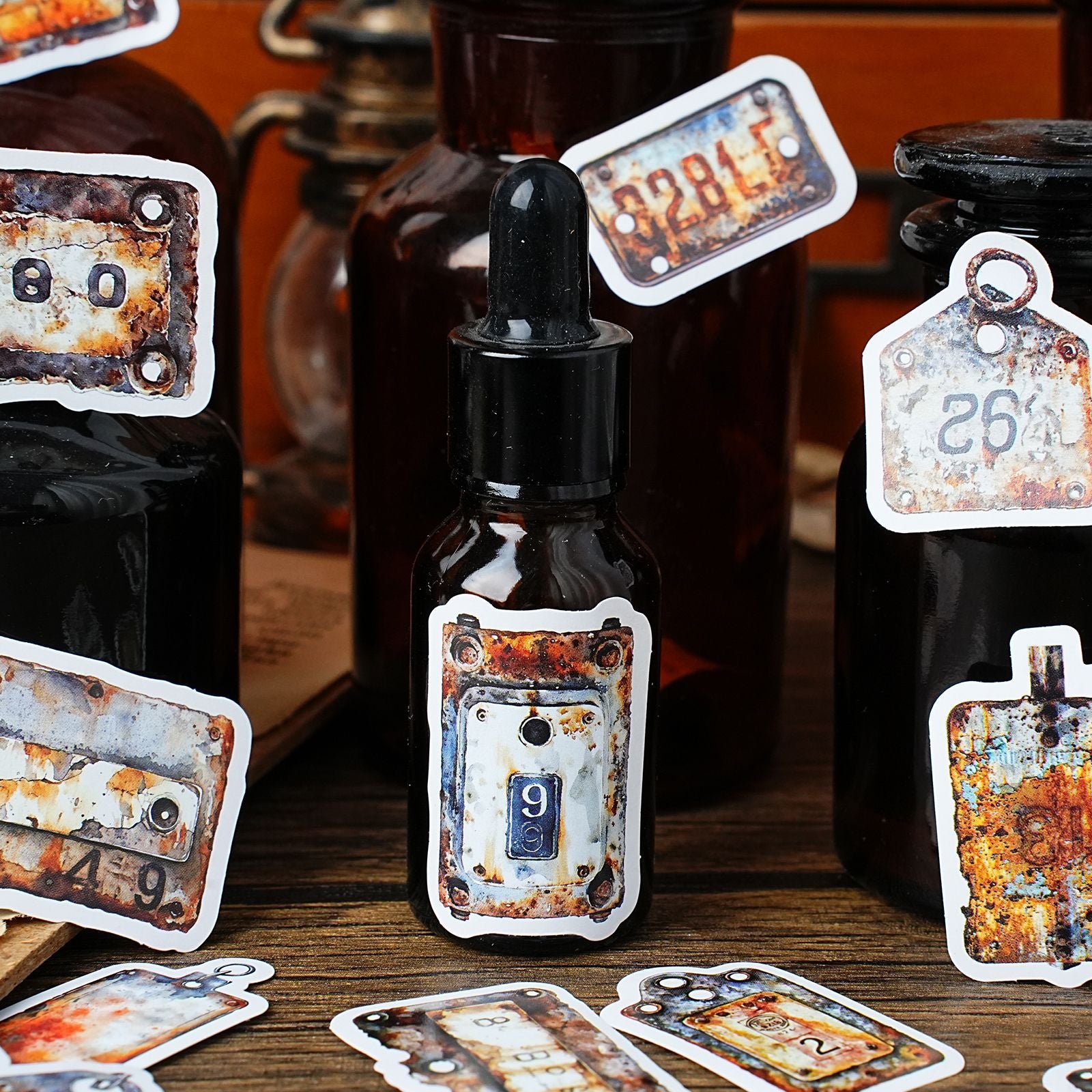 46 Pcs Vintage Lable Stickers JJSMM