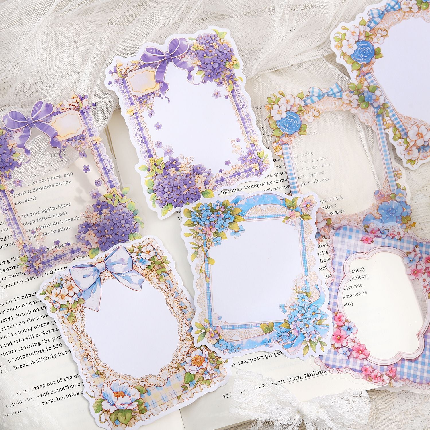 10 Pcs Lace Floral Frame Stickers JLLM