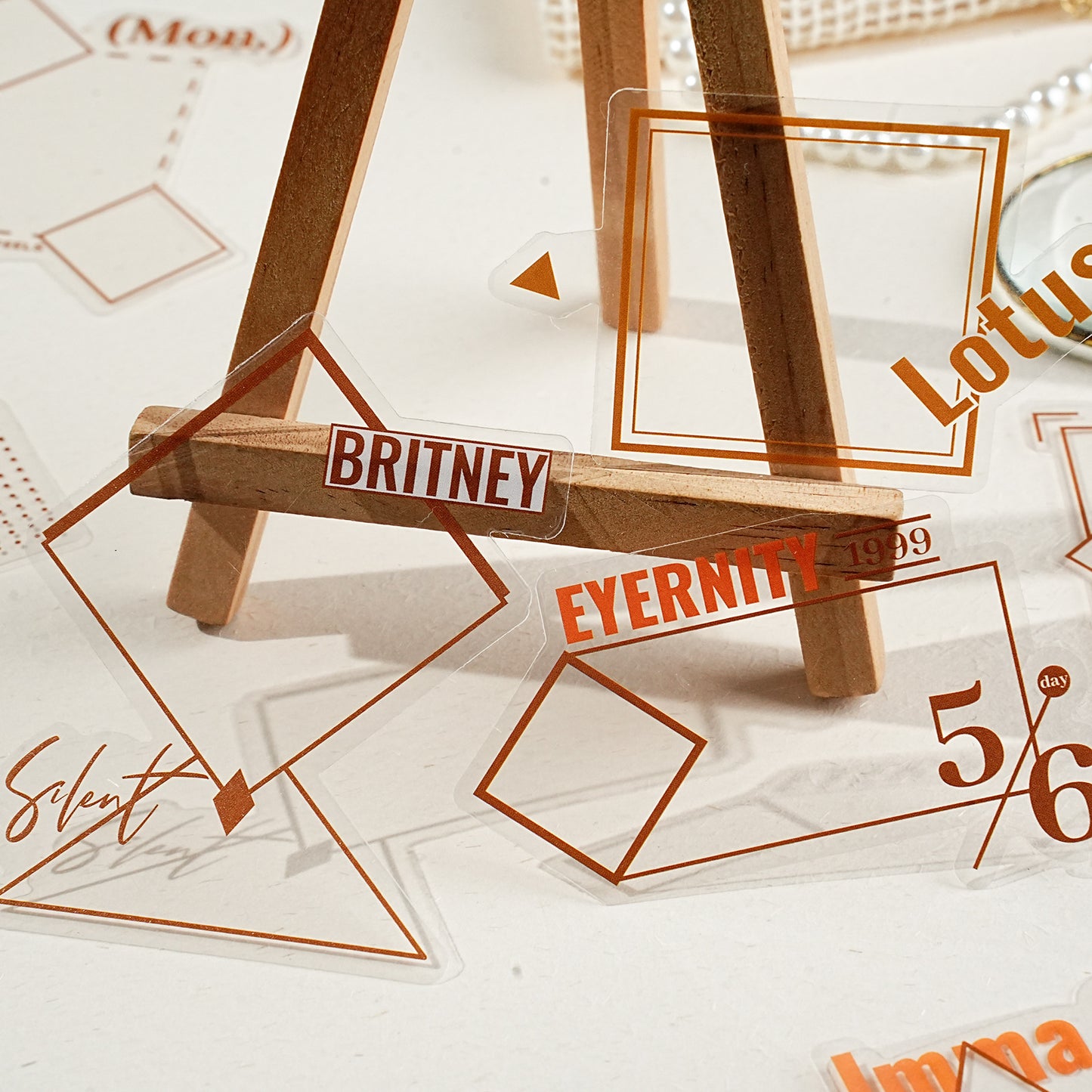 15 Pcs Geometric Patterned PET Stickers JHHX