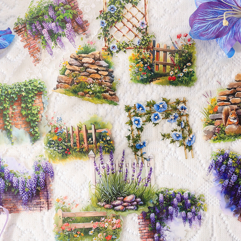10 Pcs Garden Vine PET Stickers MMHY