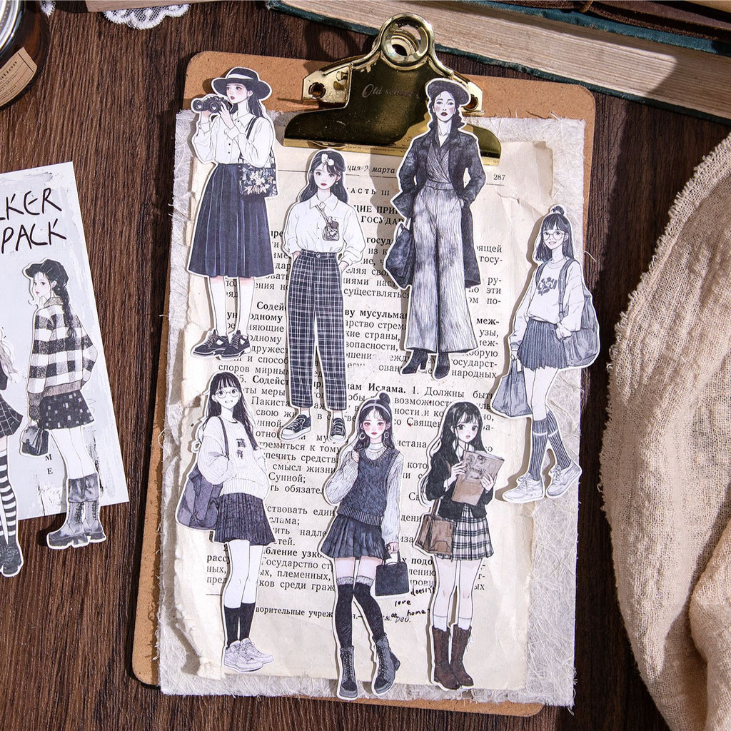 10 Pcs Fashion Girl Stickers SBXQ