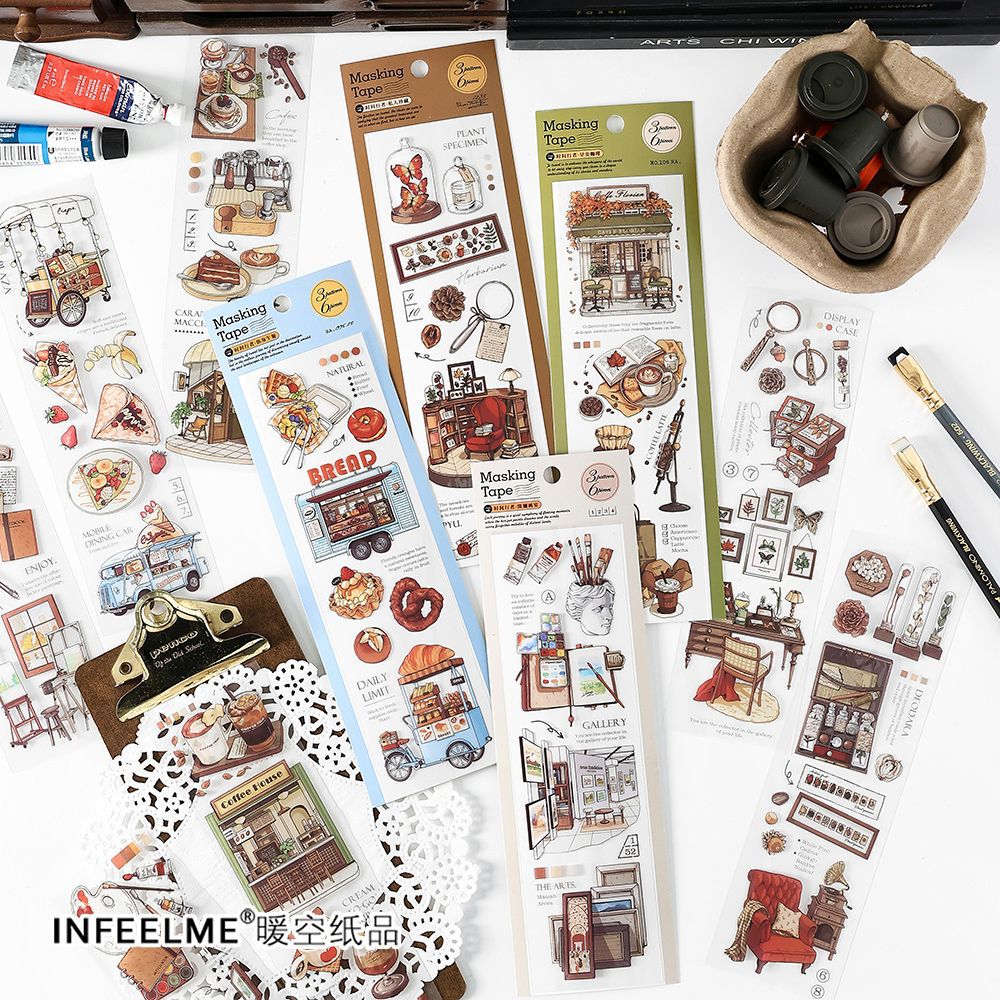 6 Pcs Vintage Scrapbook Stickers SJXZ