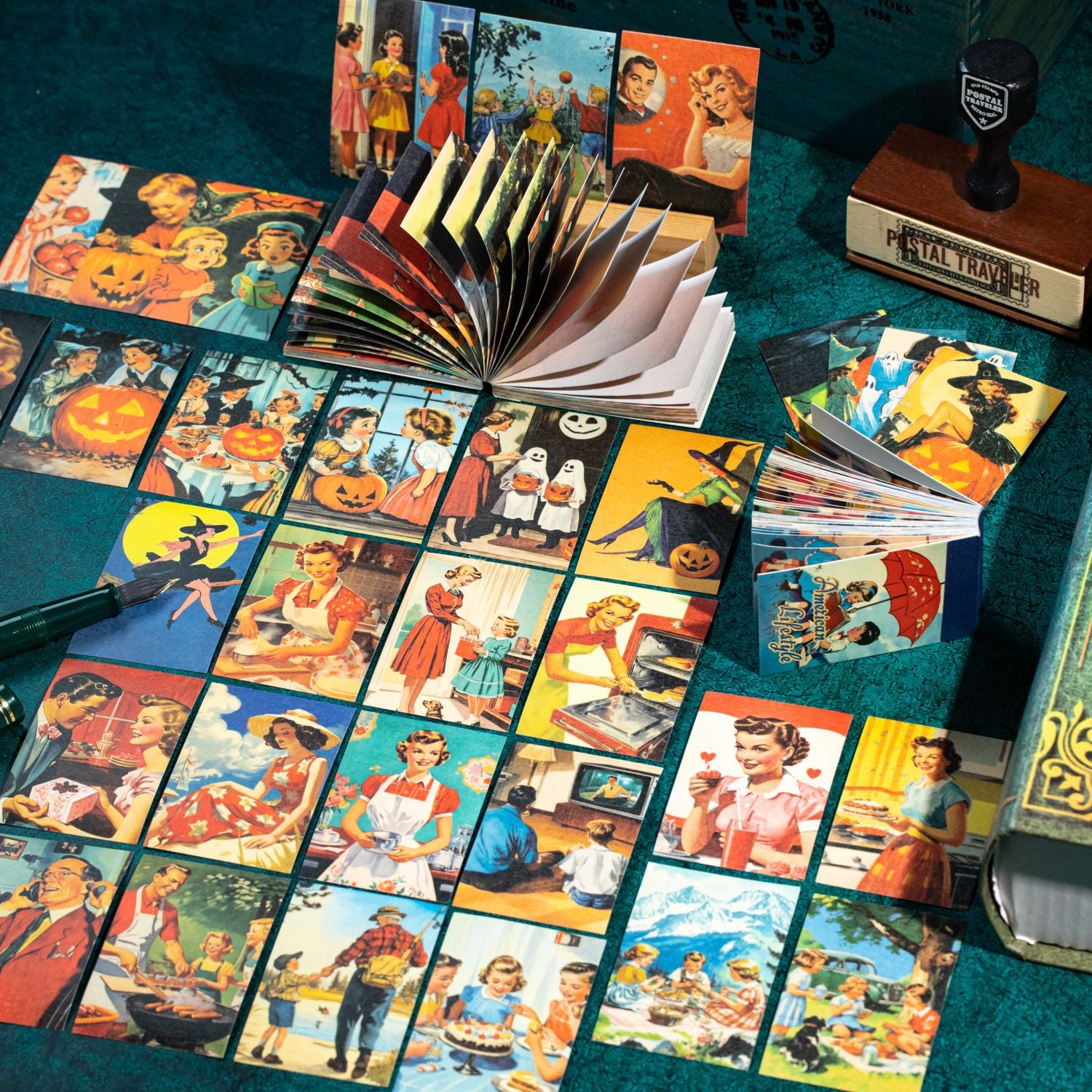 50 Sheets Retro American Lifestyle Washi Stickers Book MSSH