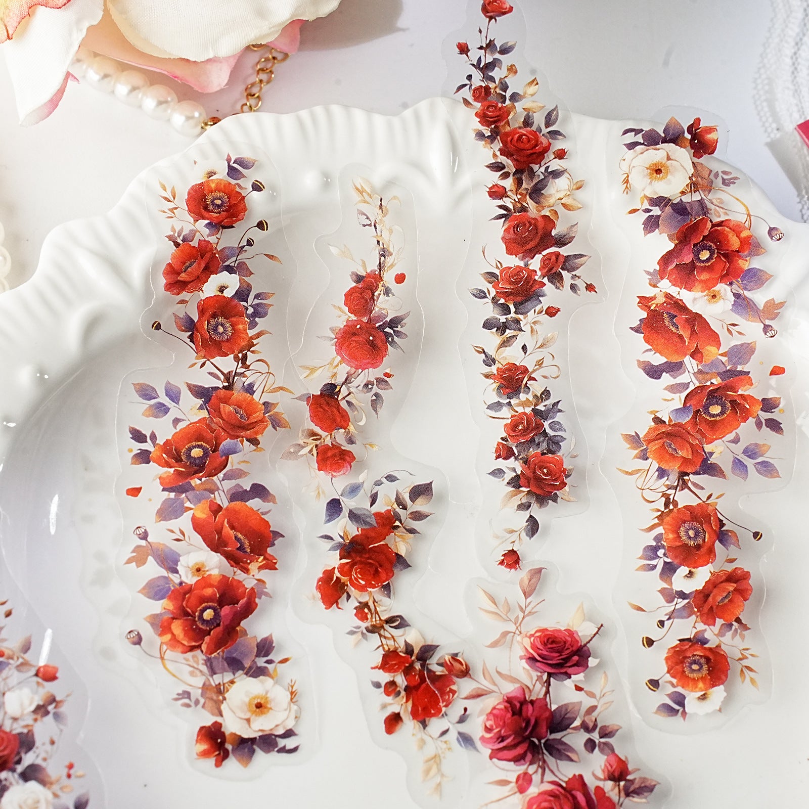 20 Pcs Geometry and Flower PET Stickers HYRC