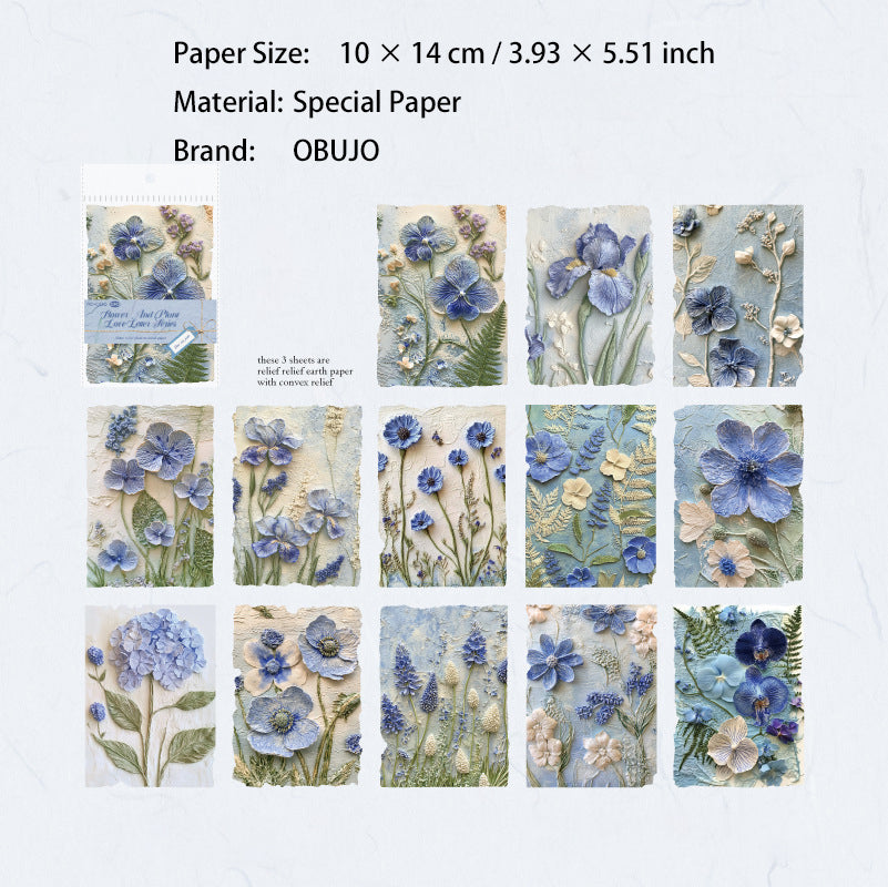 23 Pcs Floral Embossed Paper and Scrapbook Paper HCQS