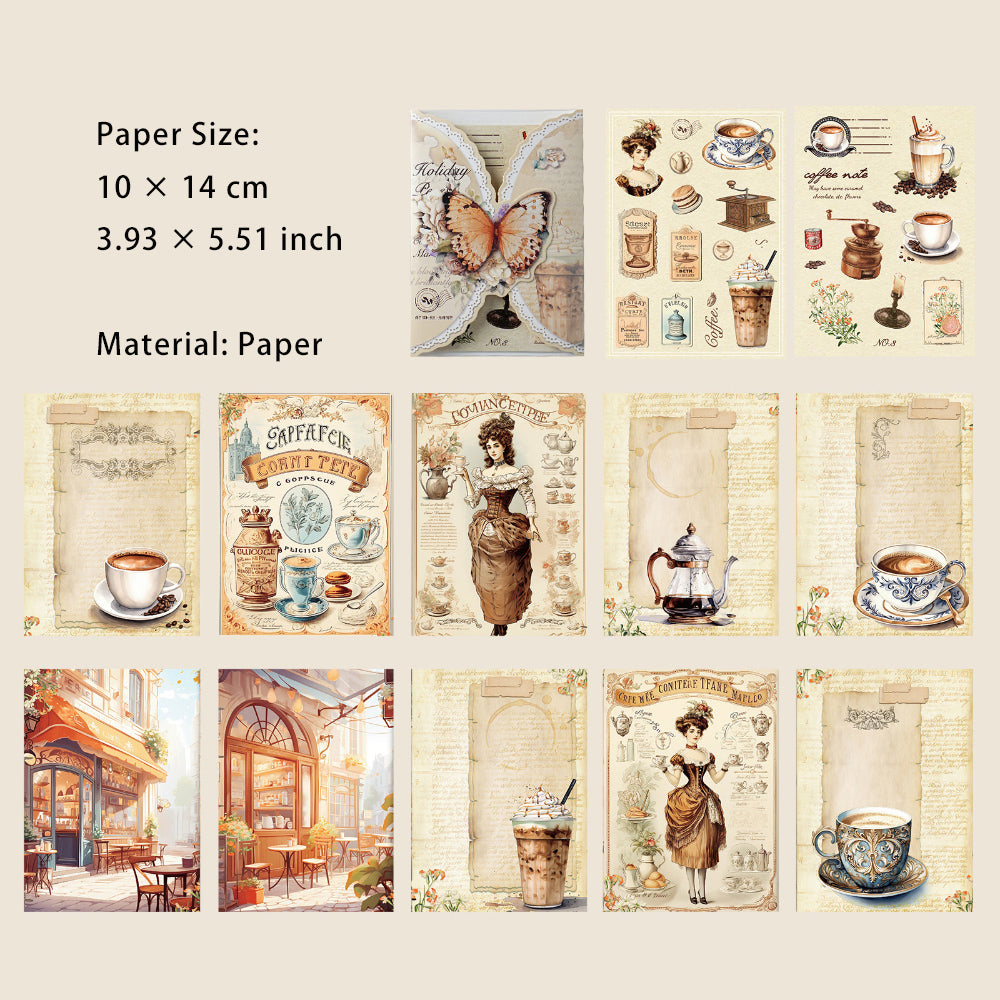 12 Sheets Vintage Scrapbook Paper and Stickers JRSP