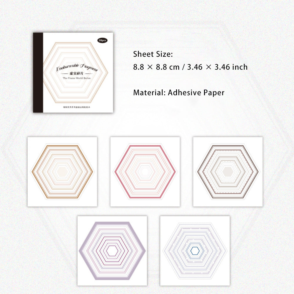 20 Sheets Geometric Patterns Stickers Book KKSJ