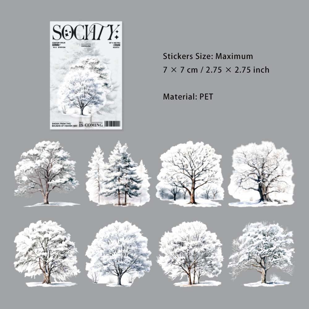 16 Pcs Winter Tree Stickers SLGH