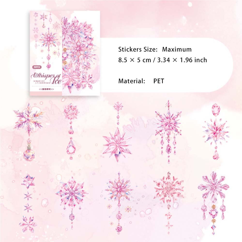20 Pcs Snowflake PET Stickers BJYY
