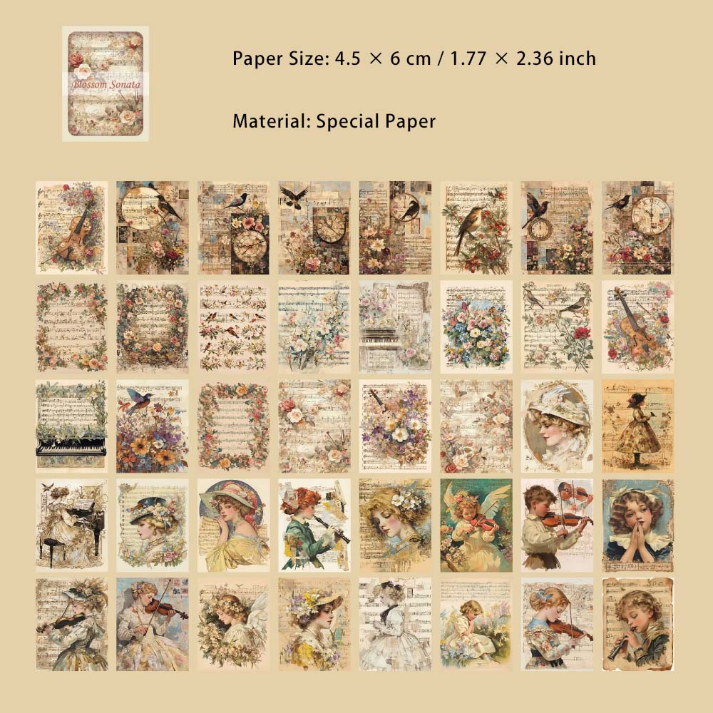 80 Sheets Vintage Painting Pocket Scrapbook Paper GDHJ