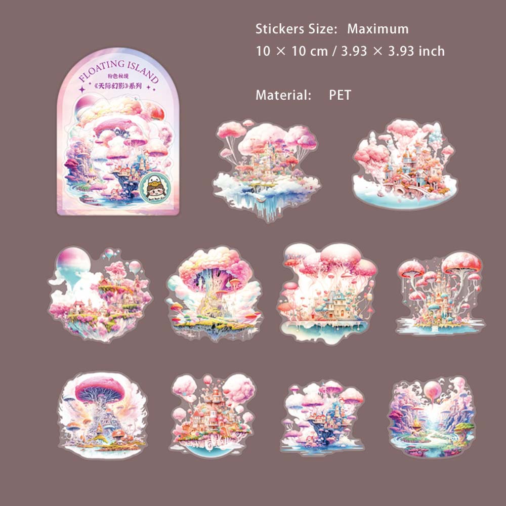 10 Pcs Fantasy Island PET Stickers TJHY