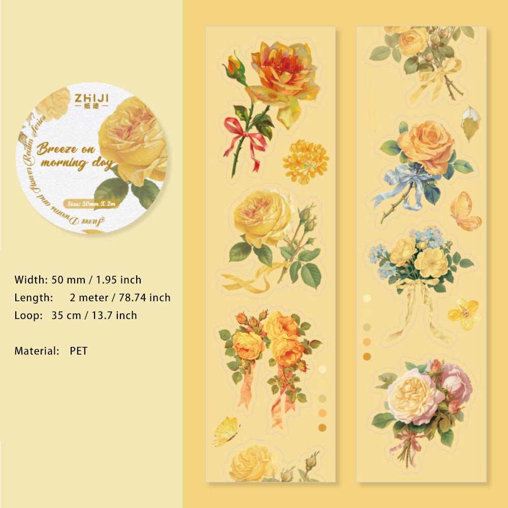 1 Roll Diecut Flower PET Stickers Tape QMHJ