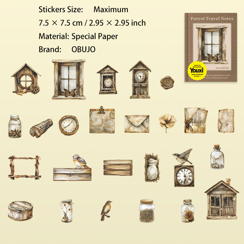 25 Pcs Vintage Garden Forest Stickers SLYJ
