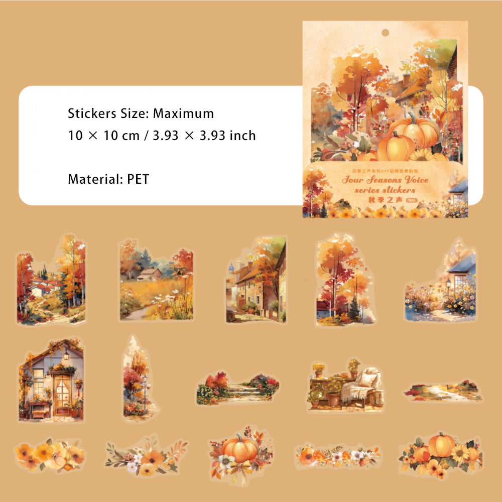 15 Pcs Seasonal PET Stickers SJZS