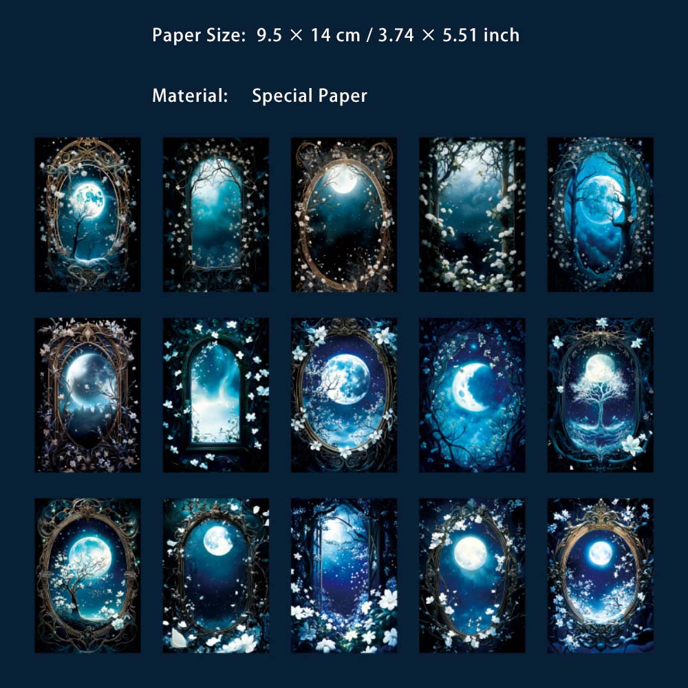 30 Sheets Moon Theme Scrapbook Paper RYLJL