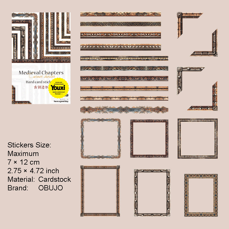 20 Pcs Vintage Border Frame Cardstock Stickers ZSJPZ