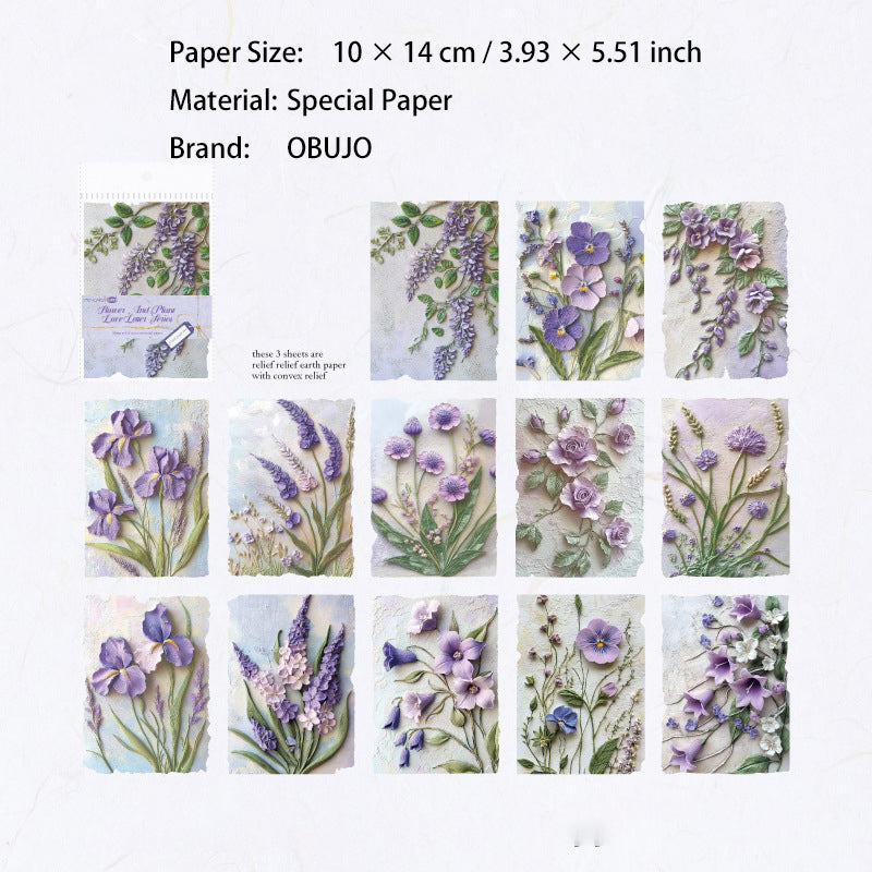 23 Pcs Floral Embossed Paper and Scrapbook Paper HCQS