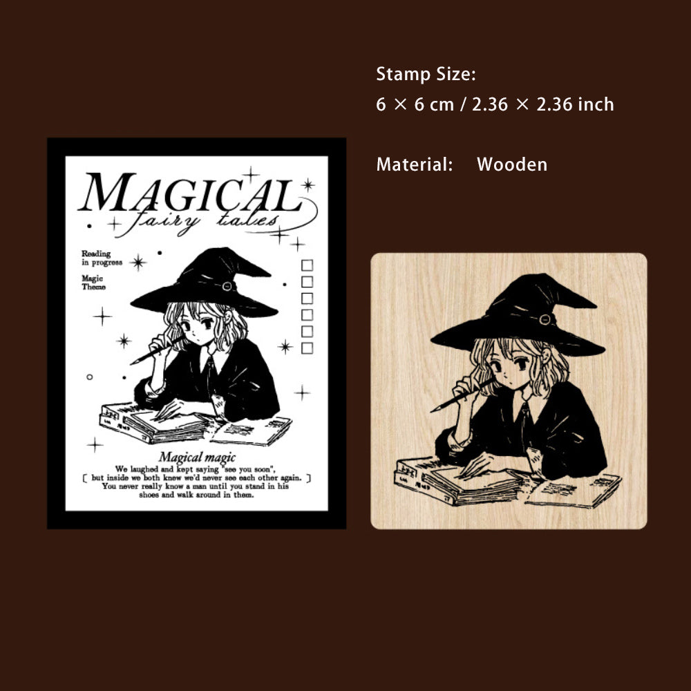 1 Pc Magic Theme Wooden Stamp MFTH